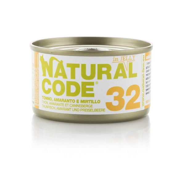 Natural Code - 32 Tonno, Amaranto e Mirtillo in Jelly 85 gr Natural Code - 32 Tonno, Amaranto e Mirtillo in Jelly 85 gr